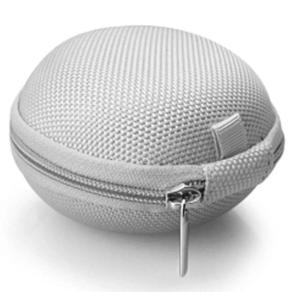 Round Gray Tech Storage Organizer Case with Zip Closure